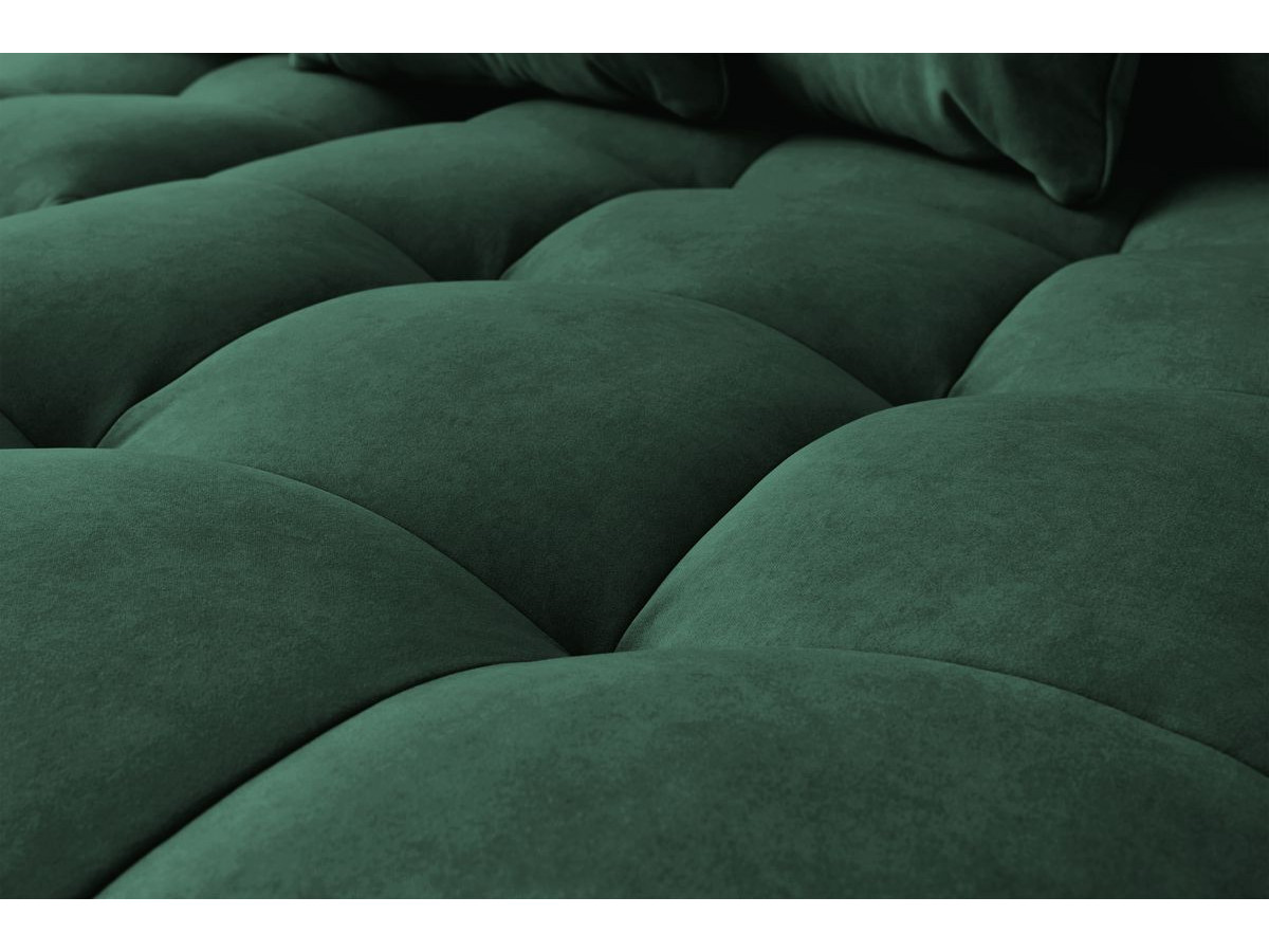 Canapé d'angle fixe MONT-BLANC velours avec pouf