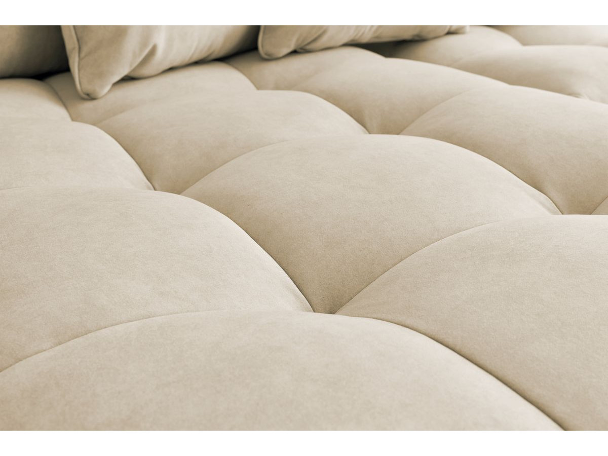 Canapé d'angle fixe MONT-BLANC velours avec pouf