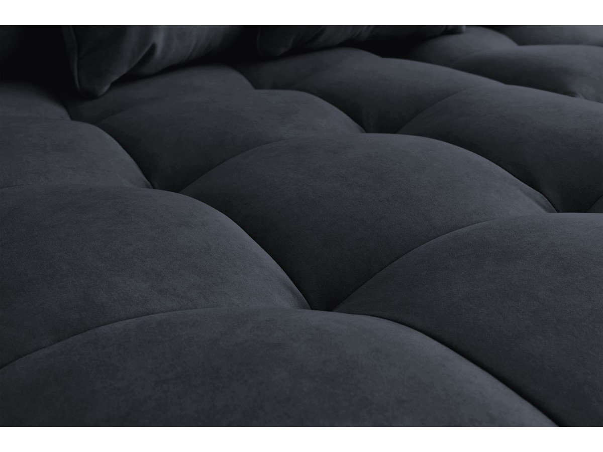 Canapé d'angle fixe MONT-BLANC velours avec pouf