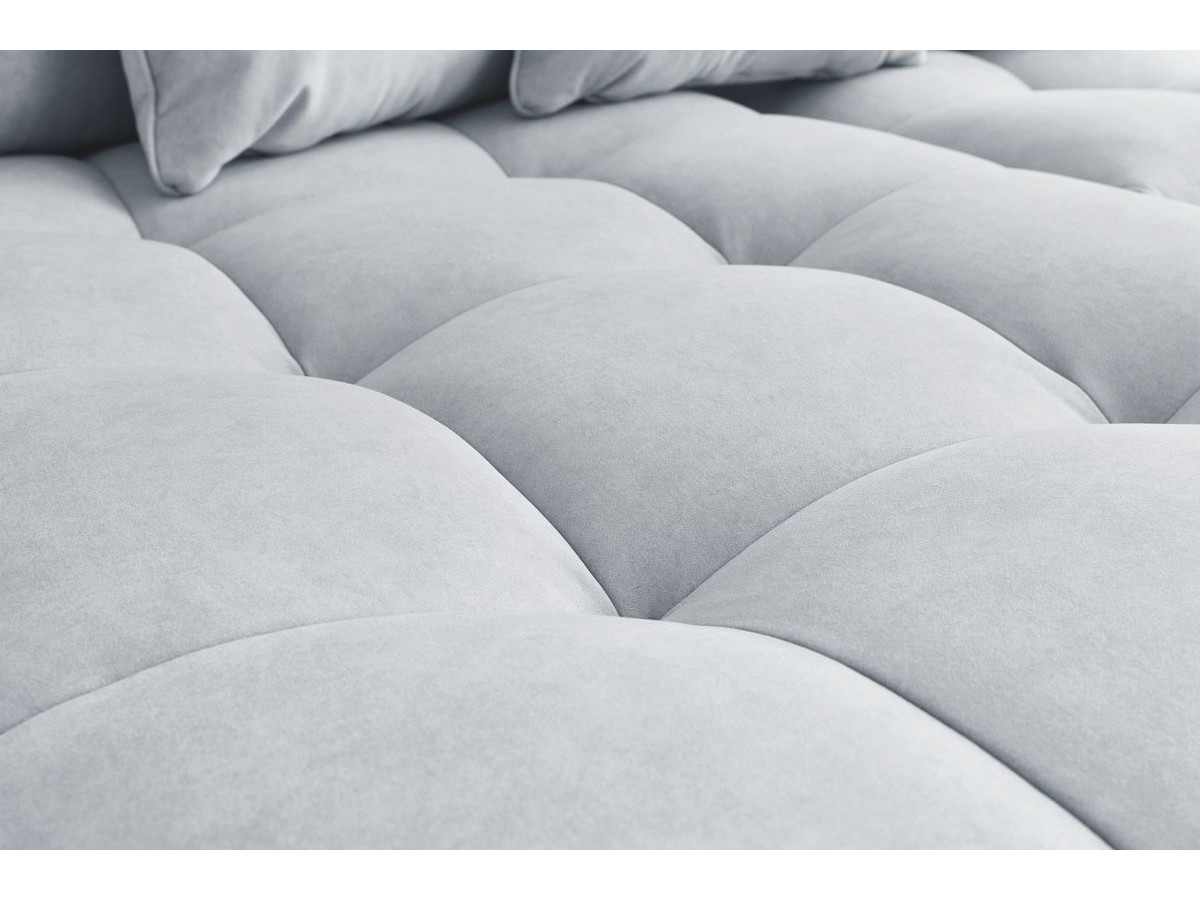 Canapé d'angle fixe MONT-BLANC velours avec pouf