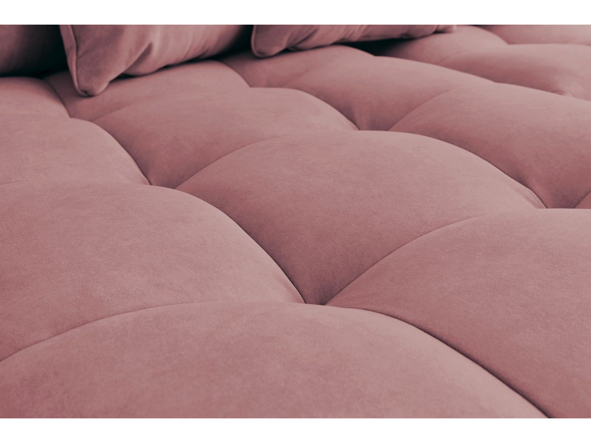 Canapé d'angle fixe MONT-BLANC velours avec pouf