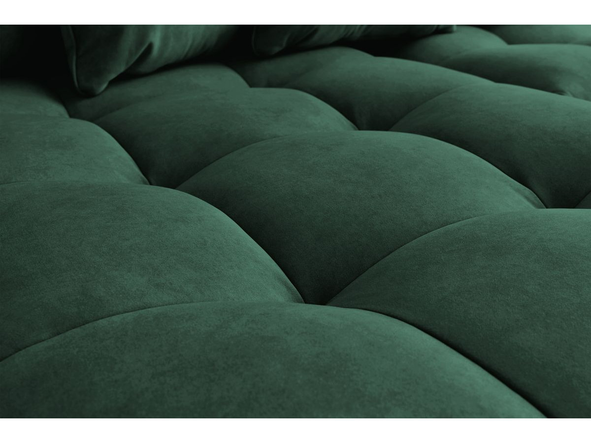 Canapé d'angle fixe MONT-BLANC velours avec pouf