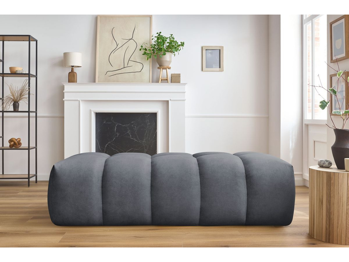 Pouf MONT-BLANC velours gris foncé — vue 5