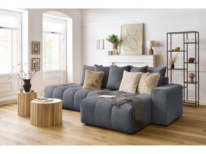 Canapé d'angle fixe MONT-BLANC velours