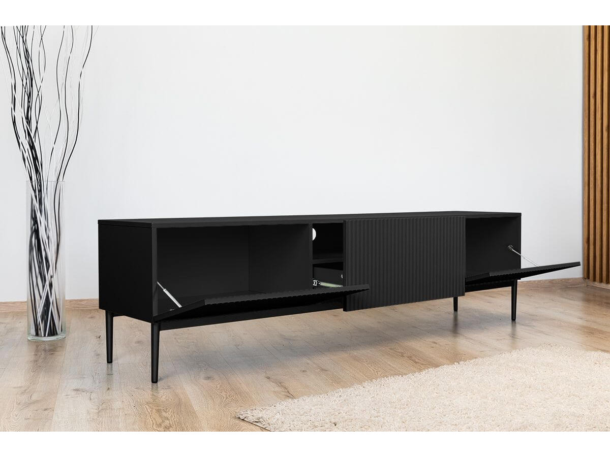 KASHA set met 200 cm tv-meubel + 200 cm 4-deurs dressoir met zwarte poten