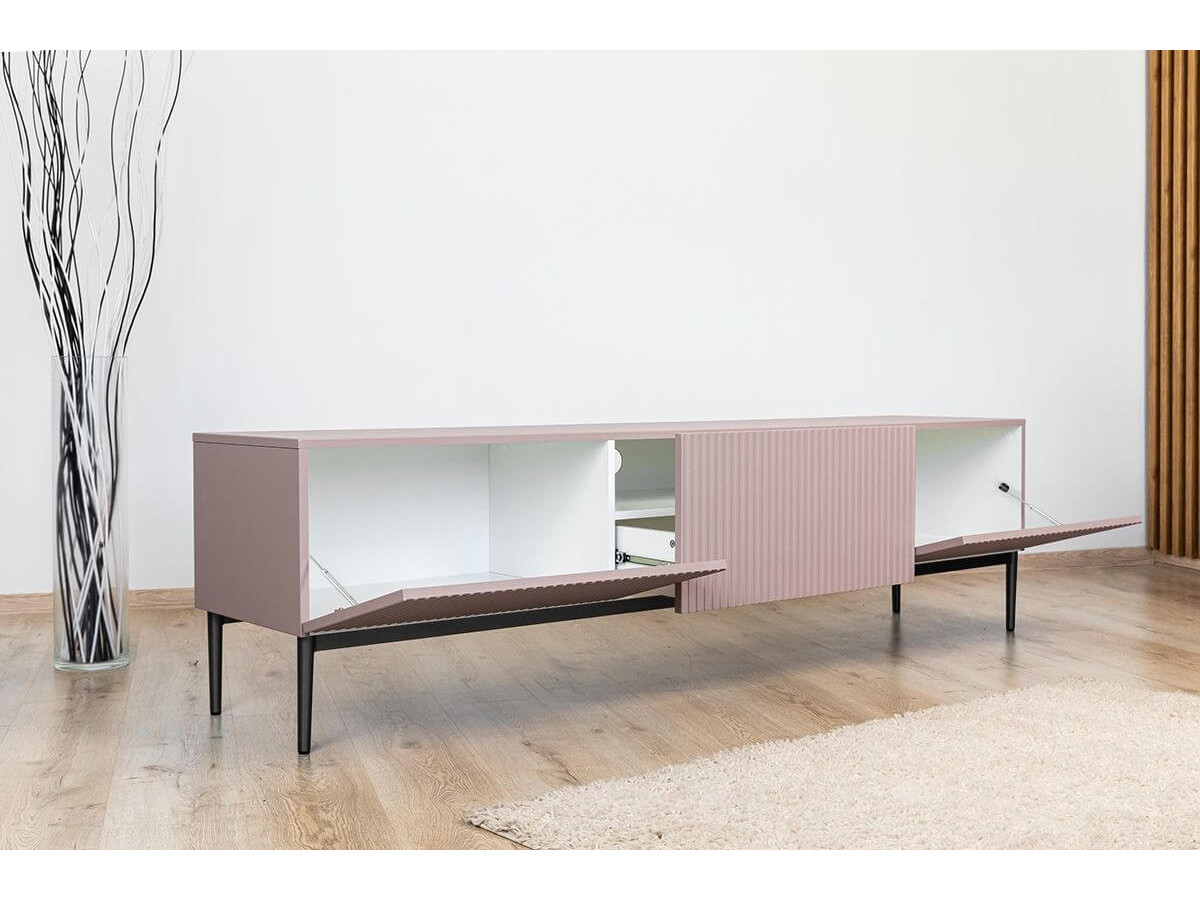 KASHA set met 200 cm tv-meubel + 200 cm 4-deurs dressoir met zwarte poten