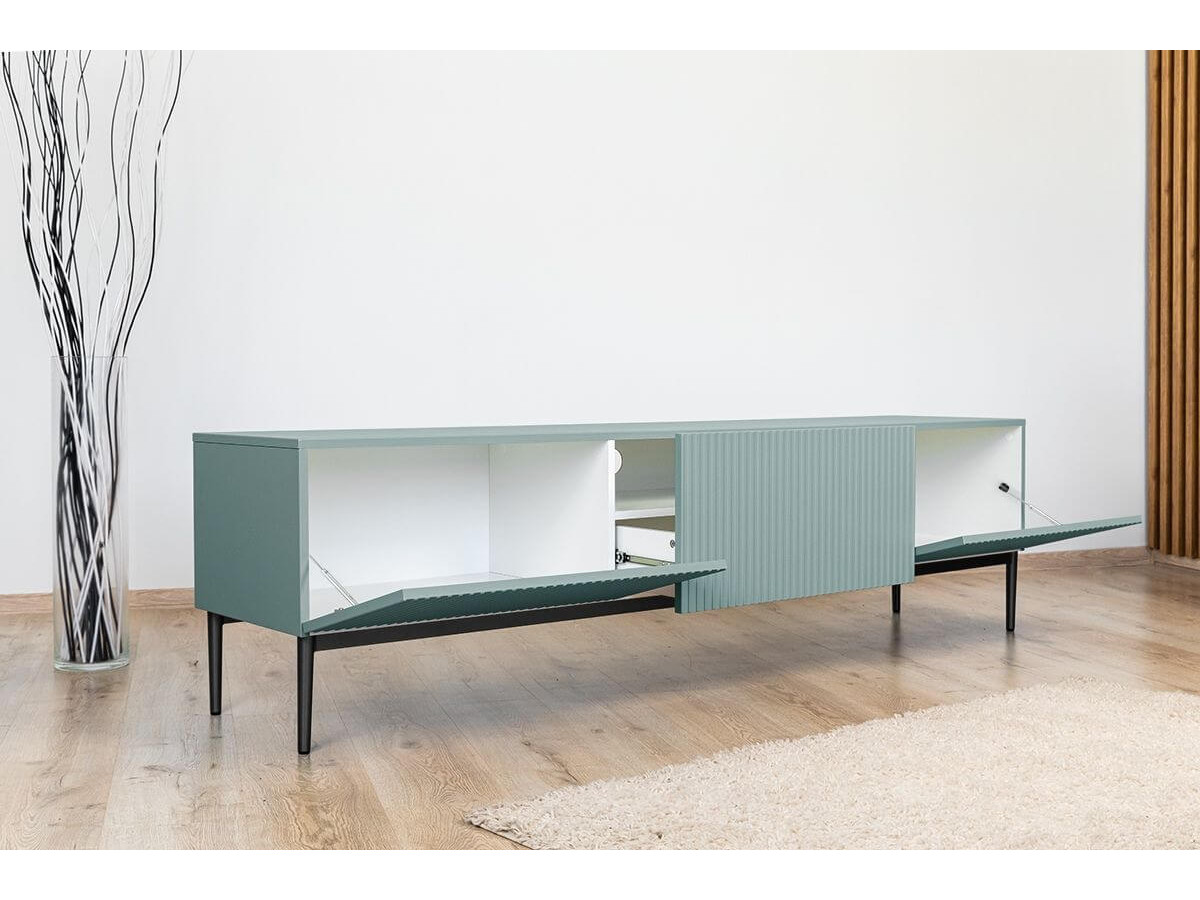 KASHA set met 200 cm tv-meubel + 200 cm 4-deurs dressoir met zwarte poten