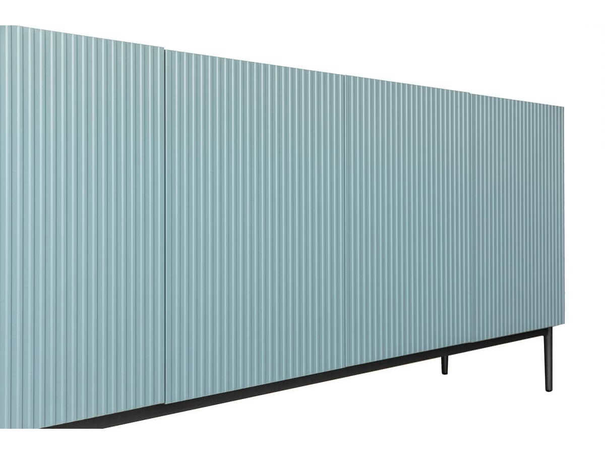 KASHA set met 200 cm tv-meubel + 200 cm 4-deurs dressoir met zwarte poten