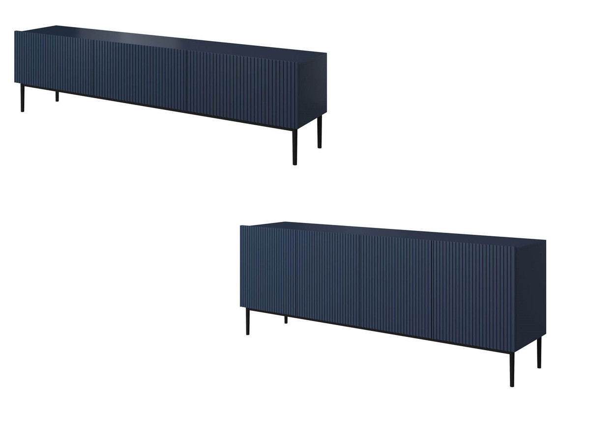 KASHA set met 200 cm tv-meubel + 200 cm 4-deurs dressoir met zwarte poten