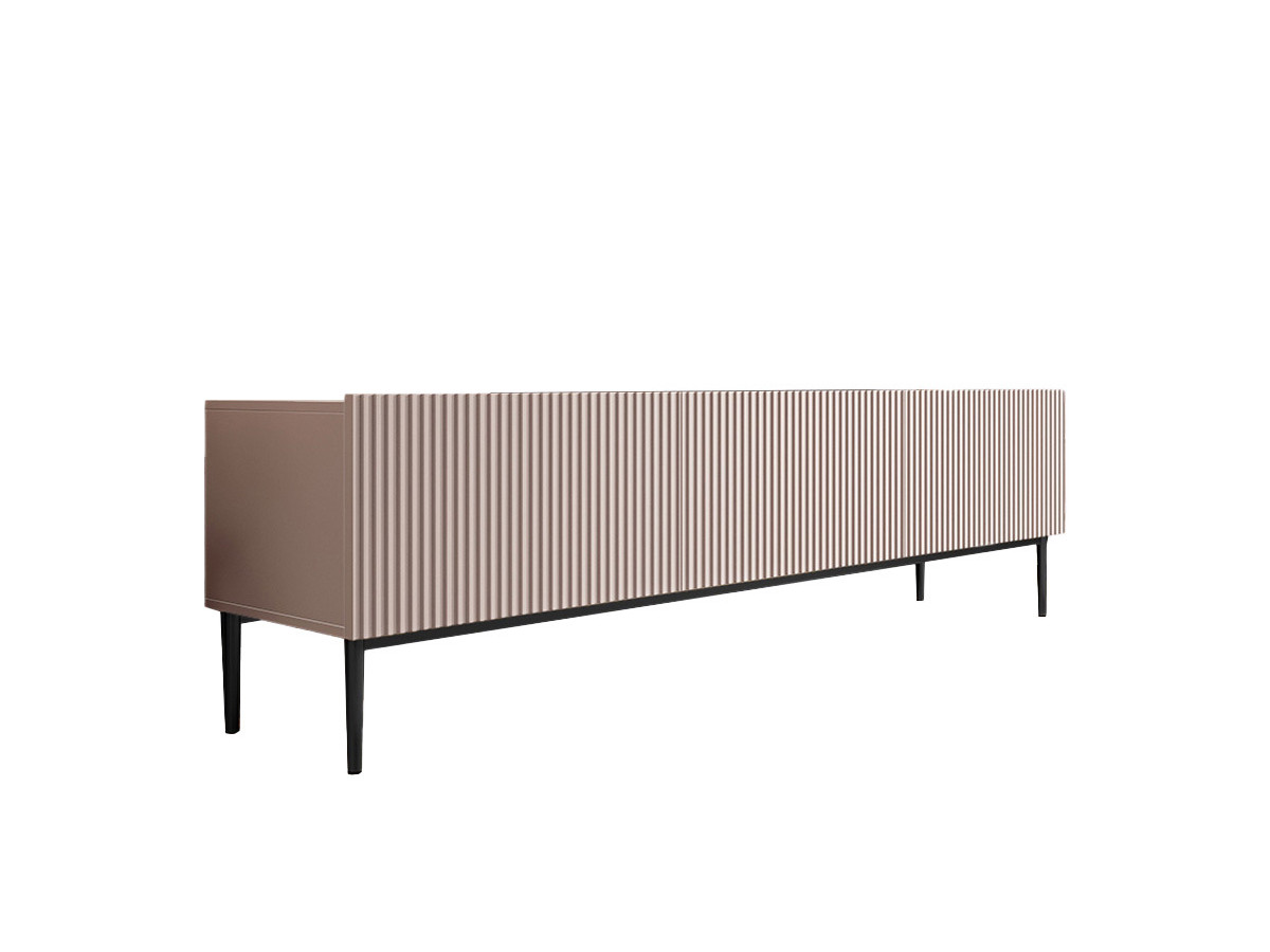 Ensemble KASHA avec Meuble TV 200 cm + Buffet 4 portes 200 cm + Buffet haut 2 portes 100 cm pieds noirs