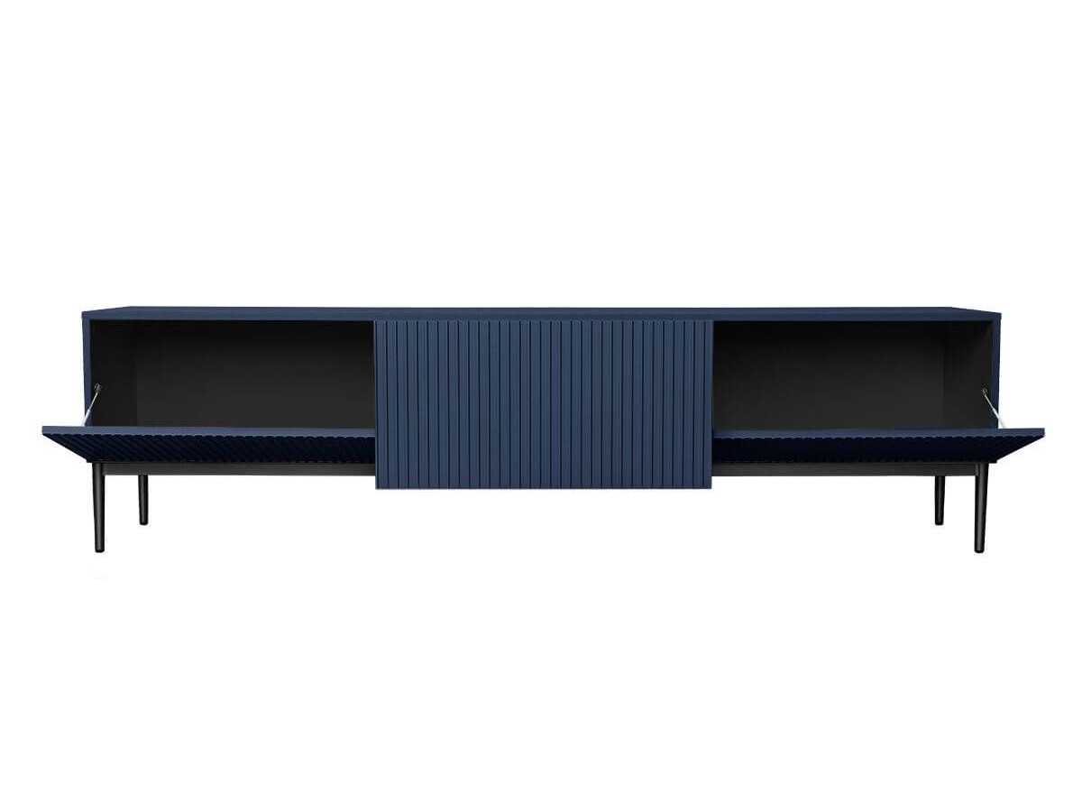Ensemble KASHA avec Meuble TV 200 cm + Buffet 4 portes 200 cm + Buffet haut 2 portes 100 cm pieds noirs