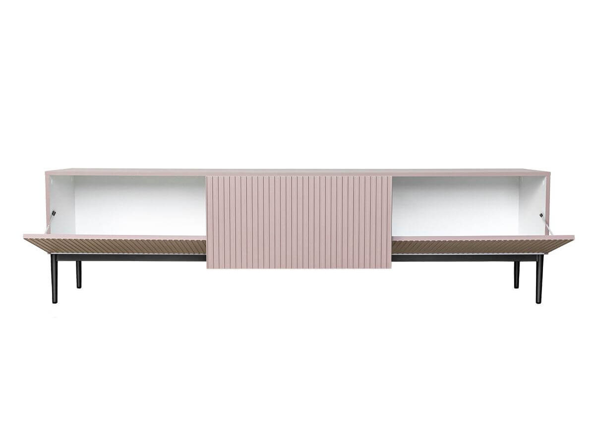 Ensemble KASHA avec Meuble TV 200 cm + Buffet 4 portes 200 cm + Buffet haut 2 portes 100 cm pieds noirs