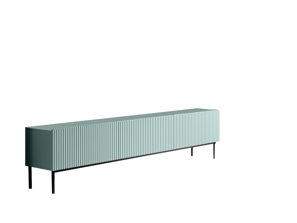 Ensemble KASHA avec Meuble TV 200 cm + Buffet 4 portes 200 cm + Buffet haut 2 portes 100 cm pieds noirs