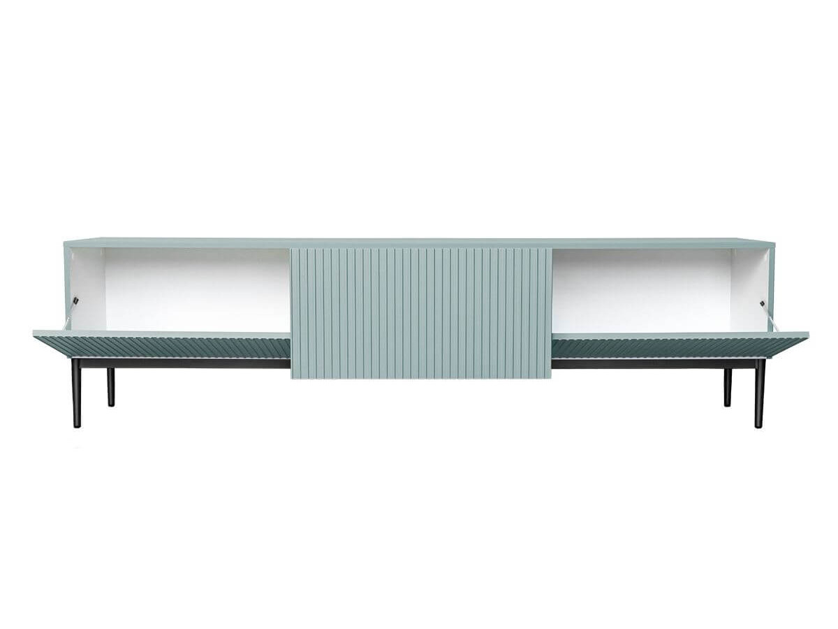 Ensemble KASHA avec Meuble TV 200 cm + Buffet 4 portes 200 cm + Buffet haut 2 portes 100 cm pieds noirs