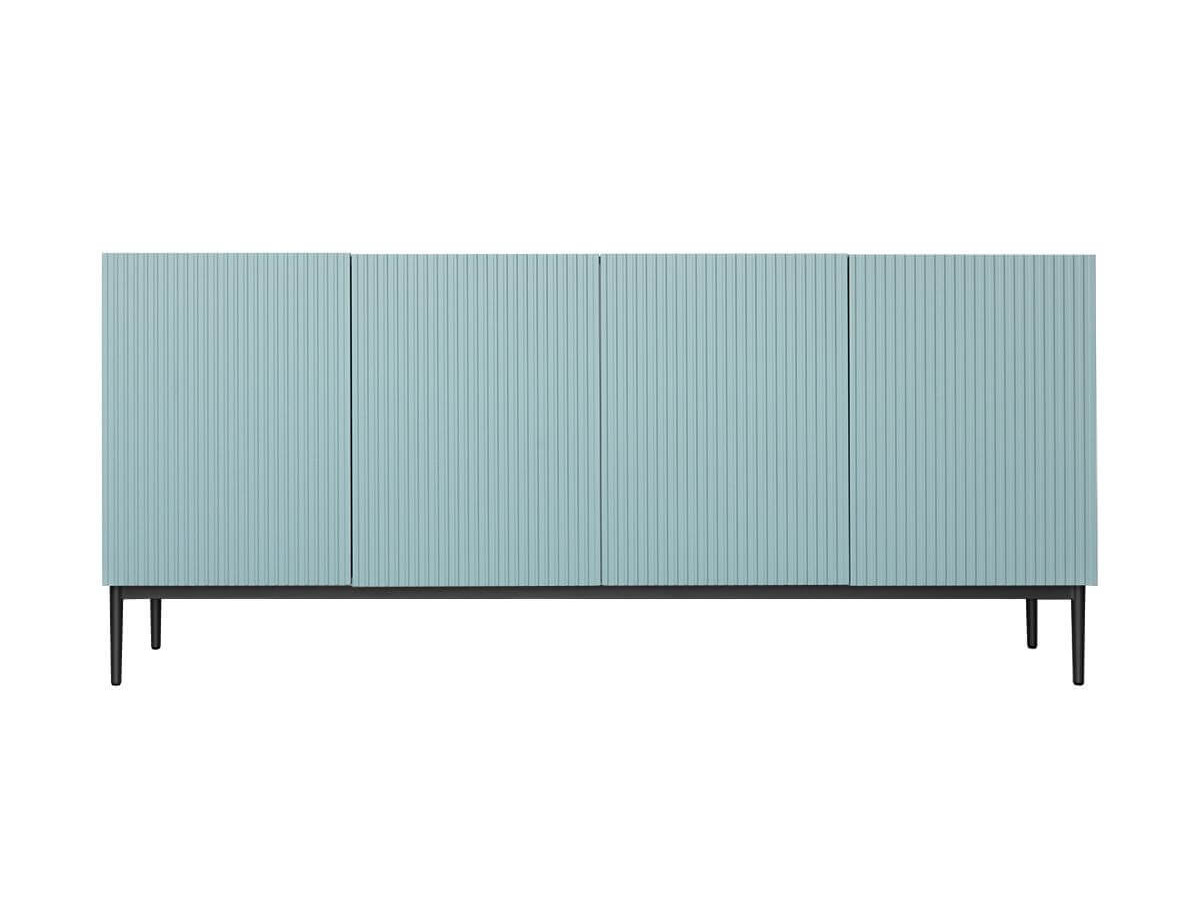 Ensemble KASHA avec Meuble TV 200 cm + Buffet 4 portes 200 cm + Buffet haut 2 portes 100 cm pieds noirs