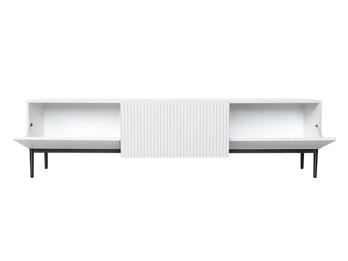Ensemble KASHA avec Meuble TV 200 cm + Buffet 4 portes 200 cm + Buffet haut 2 portes 100 cm pieds noirs