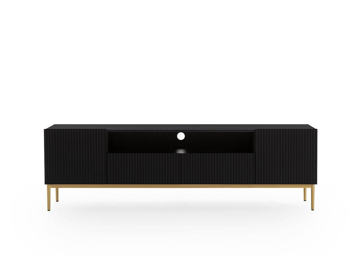 KASHA set met 200 cm tv-meubel met nis + 200 cm 4-deurs dressoir met gouden poten