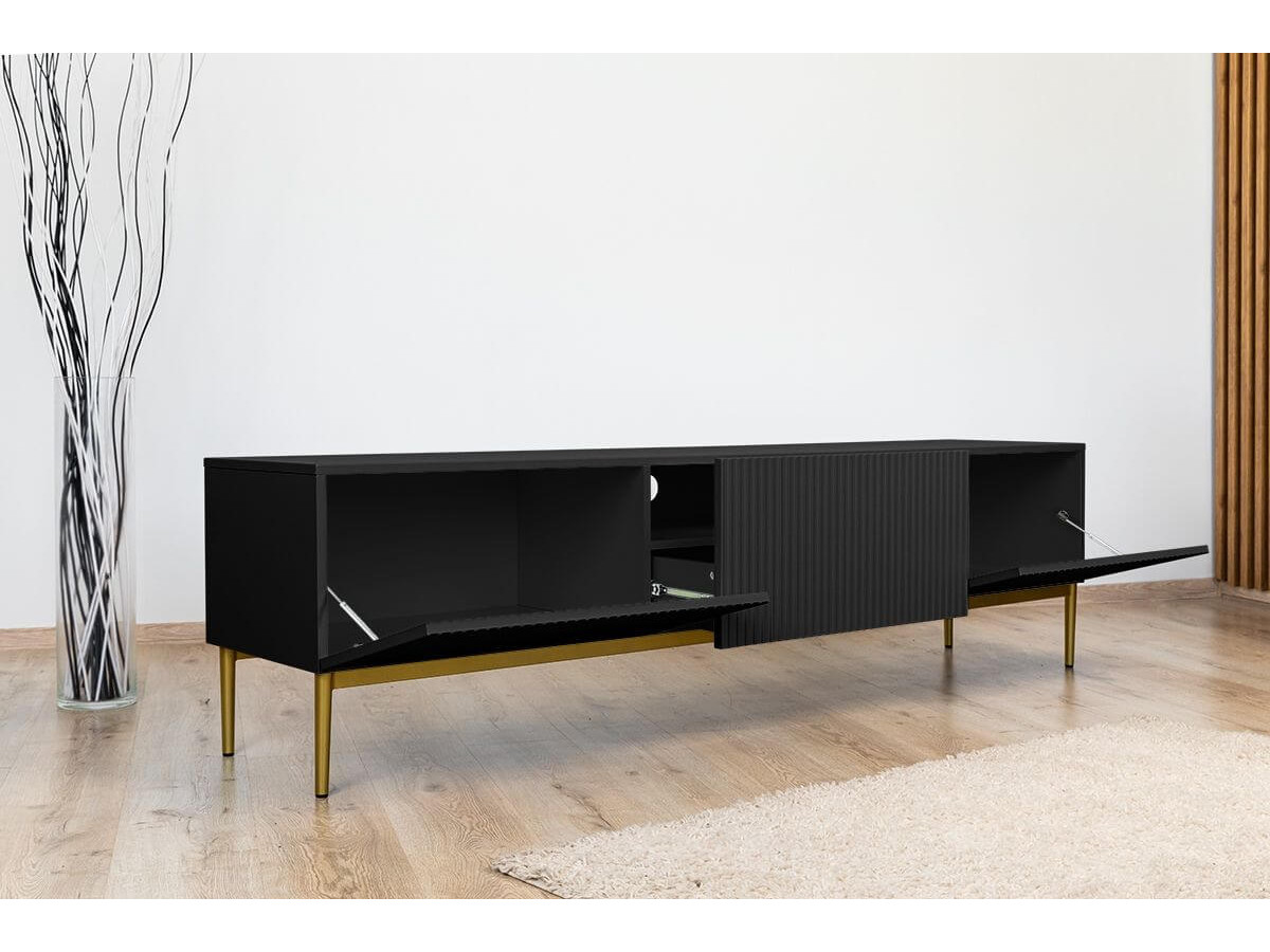 KASHA set met 200 cm tv-meubel + 200 cm 4-deurs dressoir met gouden poten