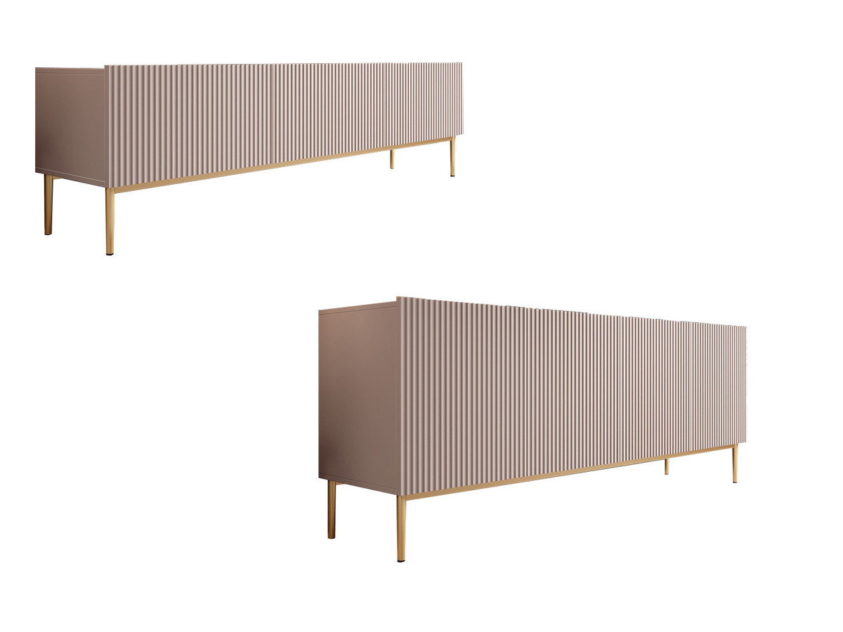 KASHA set met 200 cm tv-meubel + 200 cm 4-deurs dressoir met gouden poten