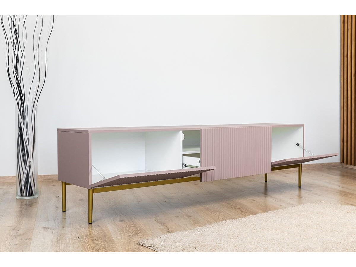 KASHA set met 200 cm tv-meubel + 200 cm 4-deurs dressoir met gouden poten