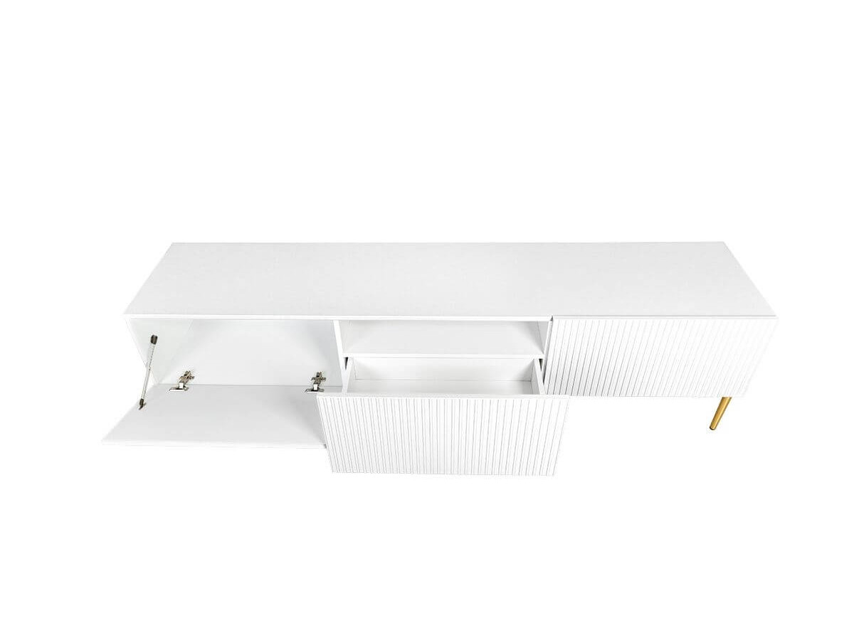 KASHA set met 200 cm tv-meubel + 200 cm 4-deurs dressoir + 100 cm 2-deurs hoog dressoir met gouden poten