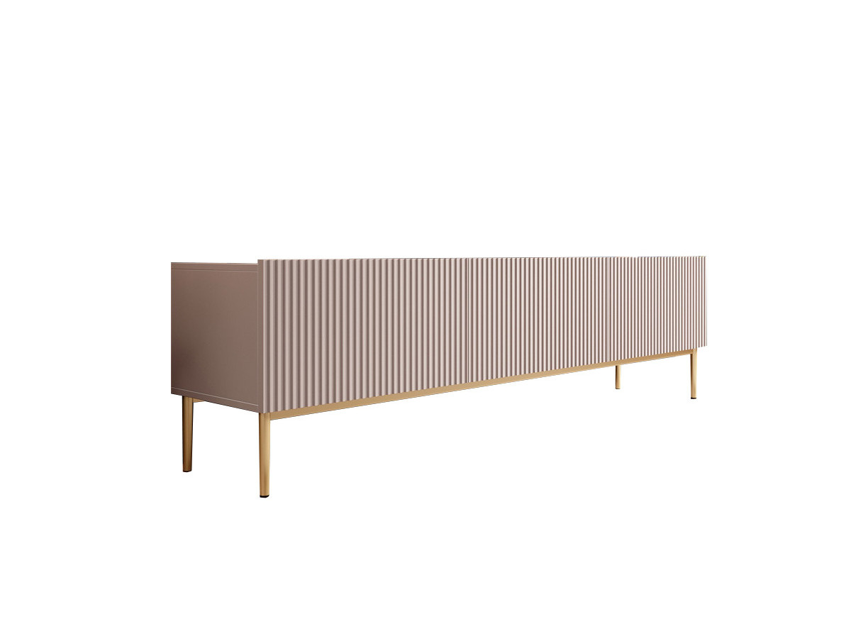 KASHA set met 200 cm tv-meubel + 200 cm 4-deurs dressoir + 100 cm 2-deurs hoog dressoir met gouden poten