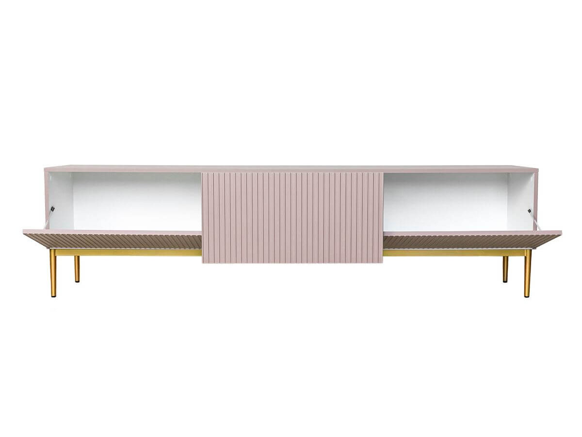 KASHA set met 200 cm tv-meubel + 200 cm 4-deurs dressoir + 100 cm 2-deurs hoog dressoir met gouden poten