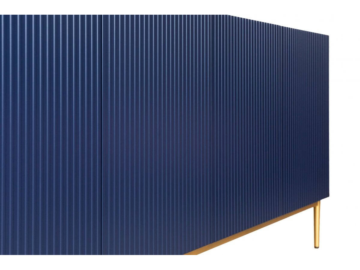 KASHA set met 200 cm tv-meubel + 200 cm 4-deurs dressoir + 100 cm 2-deurs hoog dressoir met gouden poten