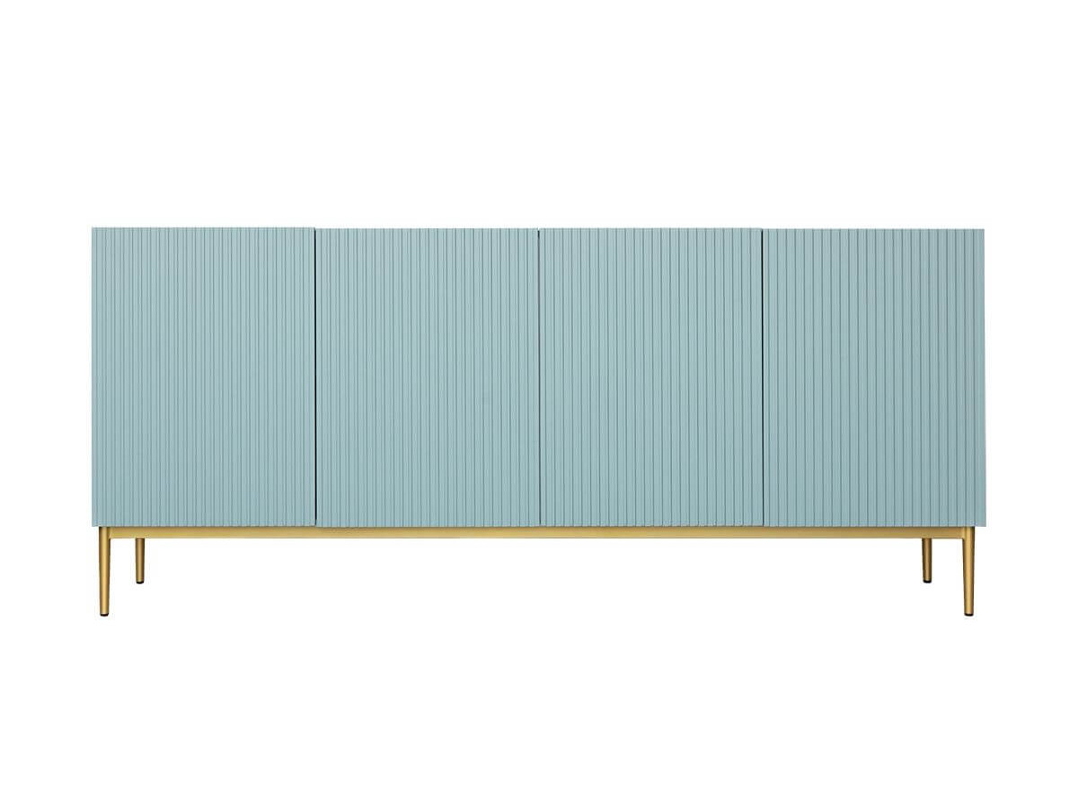 KASHA set met 200 cm tv-meubel + 200 cm 4-deurs dressoir + 100 cm 2-deurs hoog dressoir met gouden poten