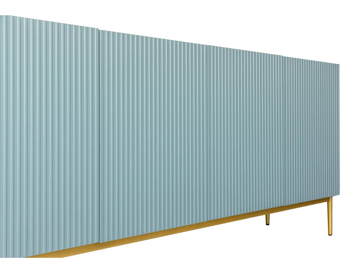 KASHA set met 200 cm tv-meubel + 200 cm 4-deurs dressoir + 100 cm 2-deurs hoog dressoir met gouden poten