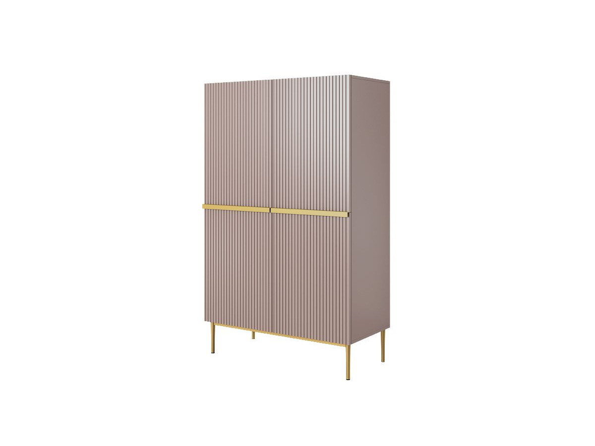 KASHA set met 200 cm tv-meubel + 200 cm 4-deurs dressoir + 100 cm 2-deurs hoog dressoir met gouden poten