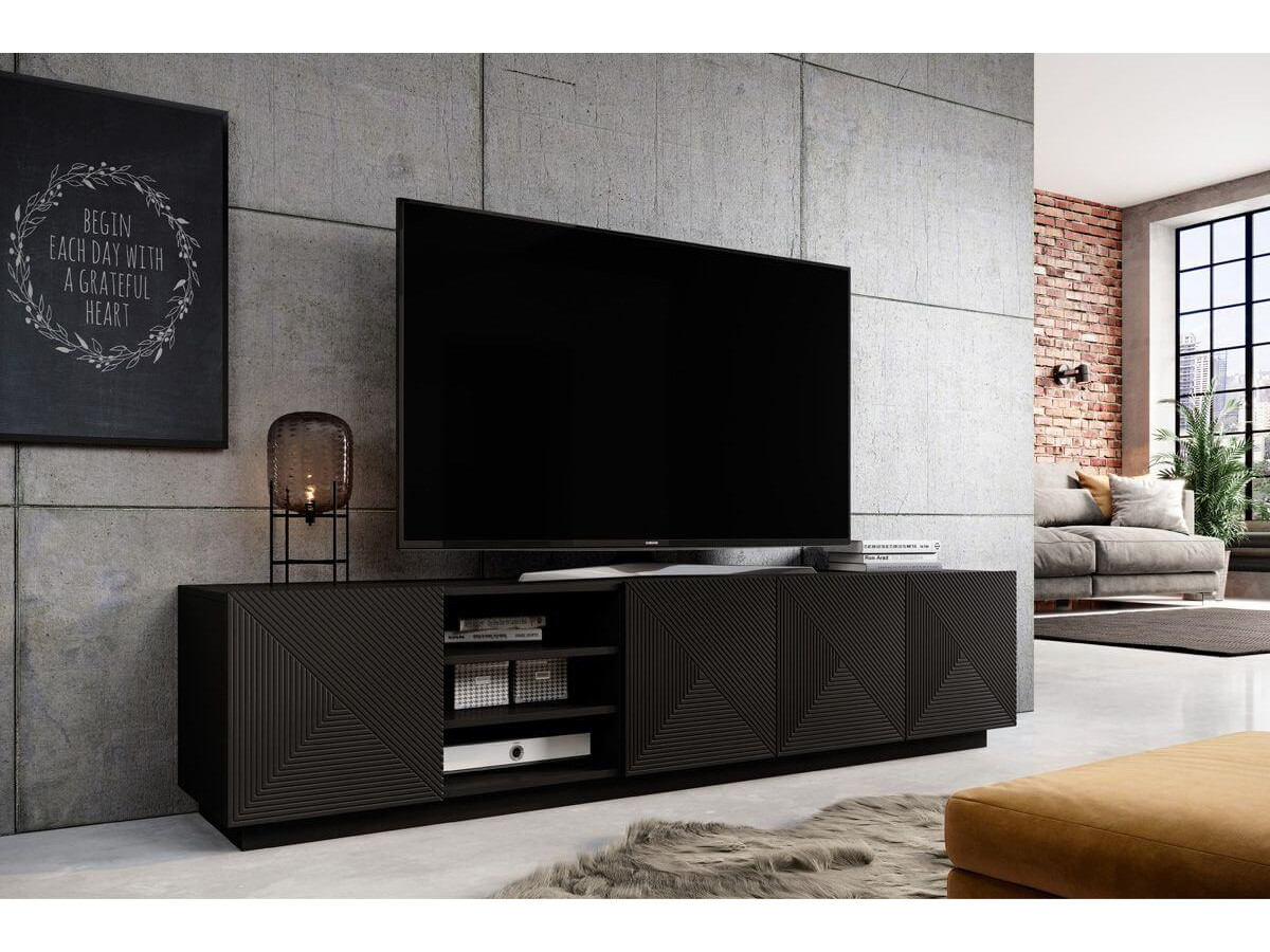 ALICE set met tv-meubel met nis van 200 cm + 4-deurs dressoir van 200 cm