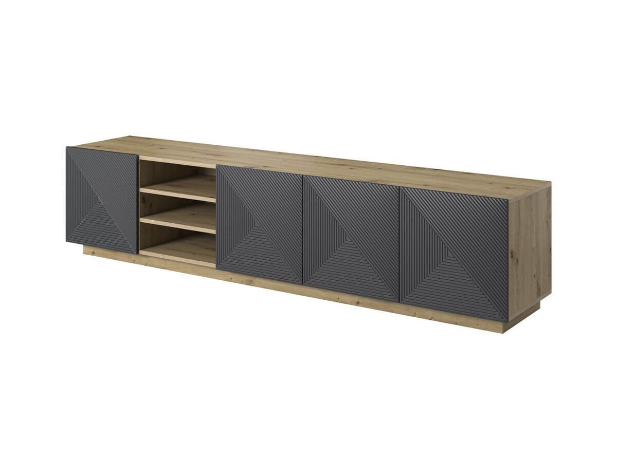 ALICE set met tv-meubel met nis van 200 cm + 4-deurs dressoir van 200 cm