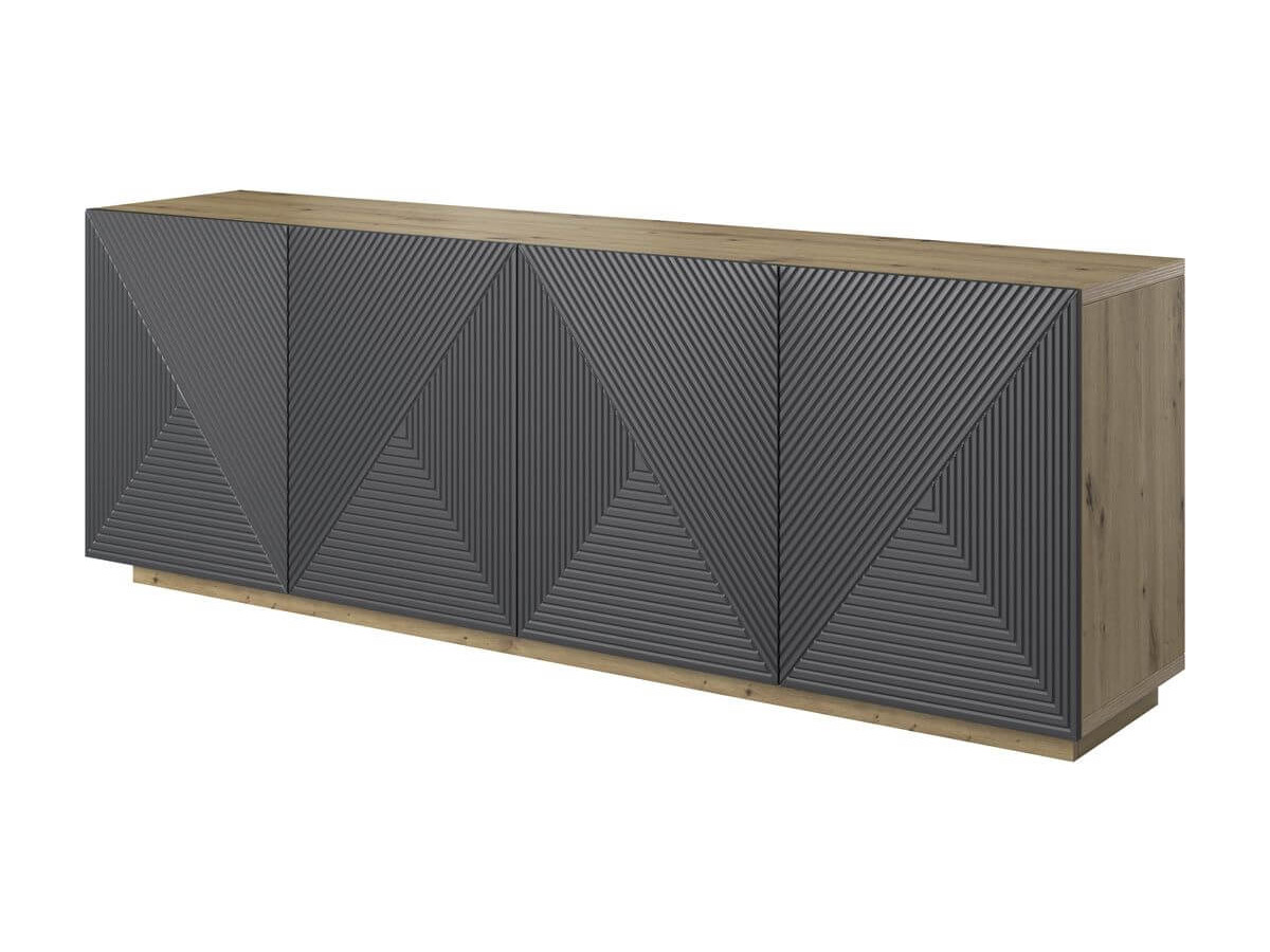 ALICE set met tv-meubel met nis van 200 cm + 4-deurs dressoir van 200 cm