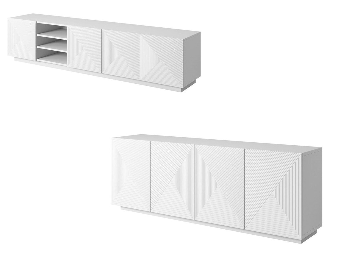 ALICE set met tv-meubel met nis van 200 cm + 4-deurs dressoir van 200 cm