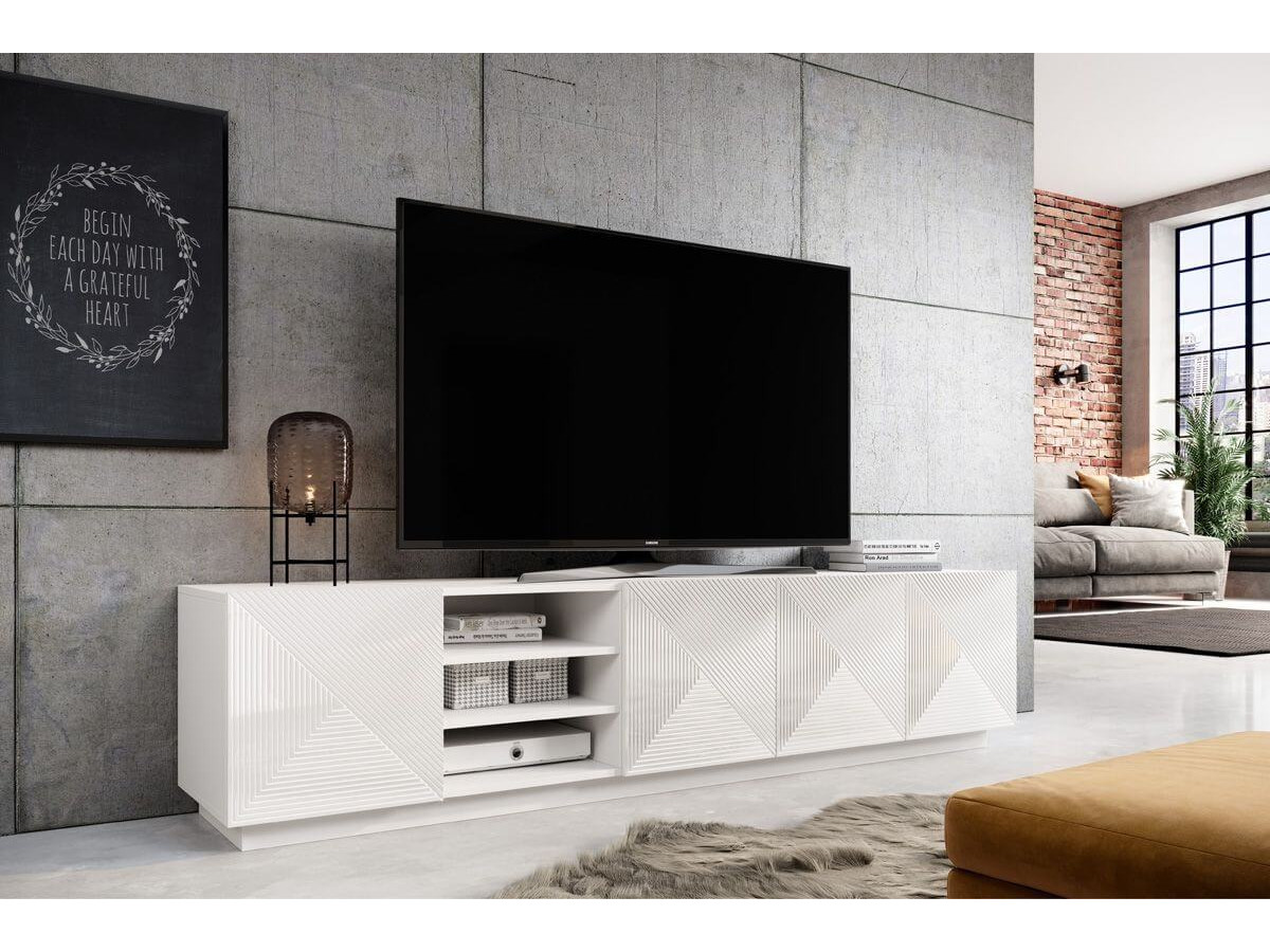 ALICE set met tv-meubel met nis van 200 cm + 4-deurs dressoir van 200 cm