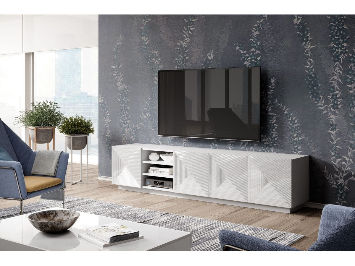 ALICE set met tv-meubel met nis van 200 cm + 4-deurs dressoir van 200 cm