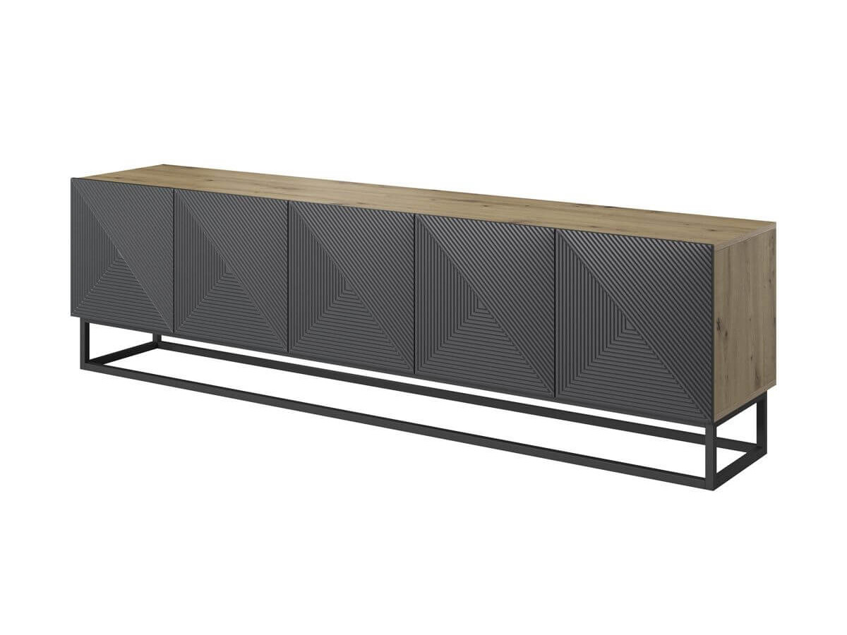 ALICE set met 200 cm tv-meubel + 200 cm 4-deurs dressoir met metalen poten