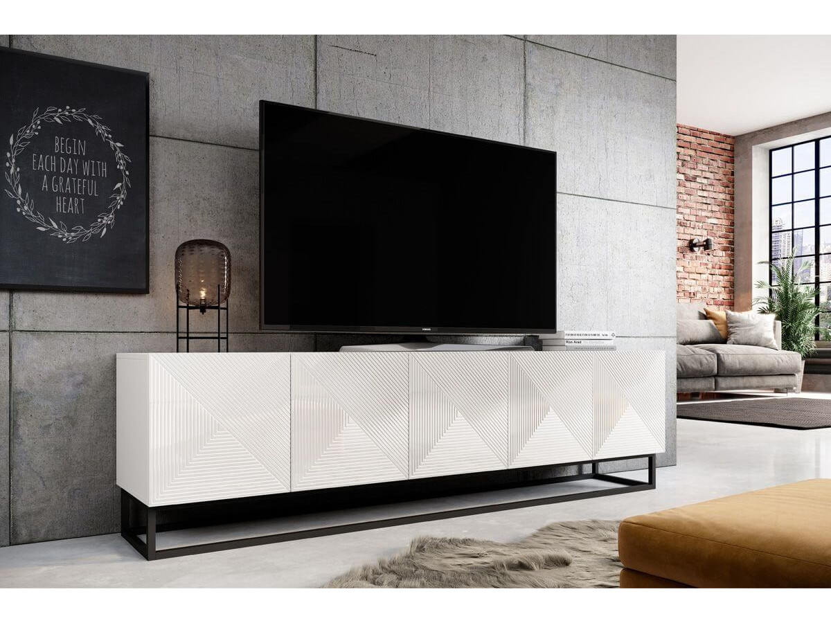 ALICE set met 200 cm tv-meubel + 200 cm 4-deurs dressoir met metalen poten