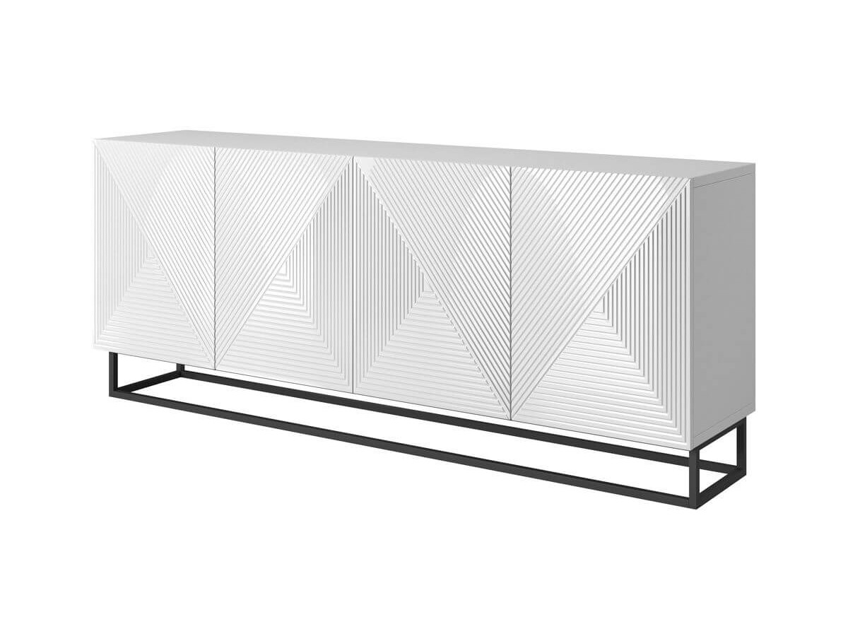 ALICE set met 200 cm tv-meubel + 200 cm 4-deurs dressoir met metalen poten