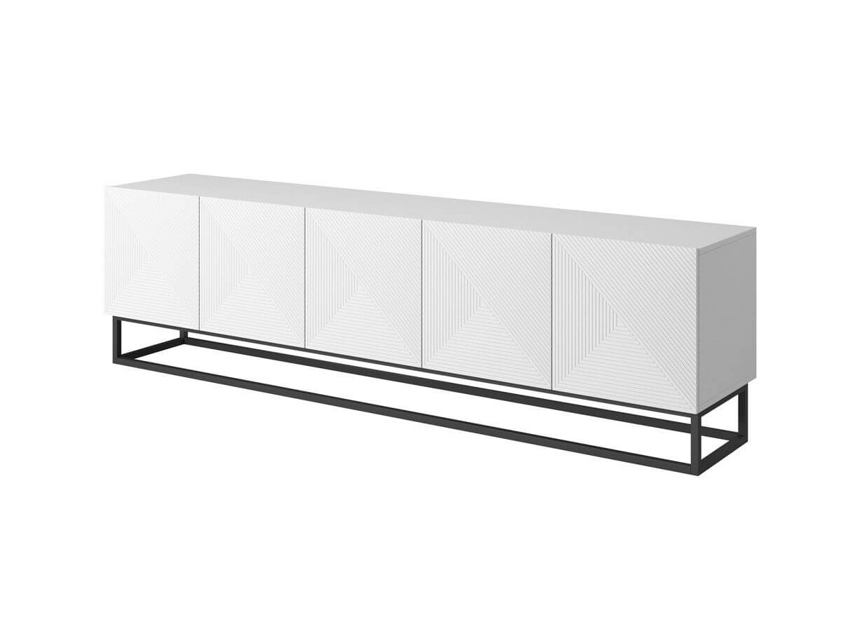 Ensemble ALICE avec Meuble TV 200 cm + Buffet 4 portes 200 cm pieds métal