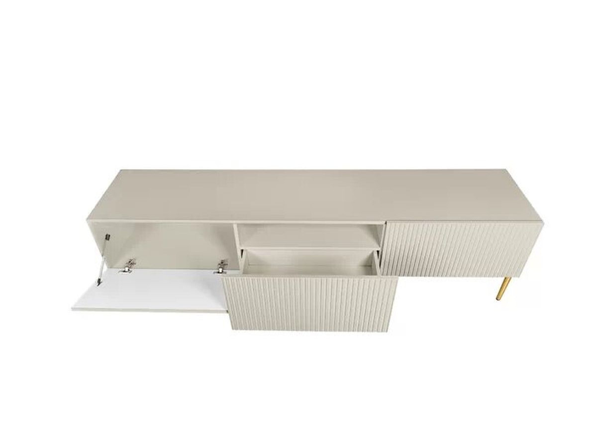Ensemble KASHA avec Meuble TV 200 cm + Buffet 4 portes 200 cm pieds or beige — vue 6