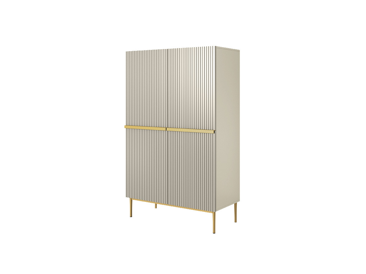 KASHA set met 200 cm tv-meubel + 200 cm 4-deurs dressoir + 100 cm 2-deurs hoog dressoir met gouden poten