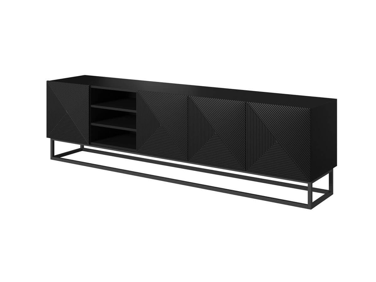 Ensemble ALICE avec Meuble TV avec niche 200 cm + Buffet 4 portes 200 cm pieds métal