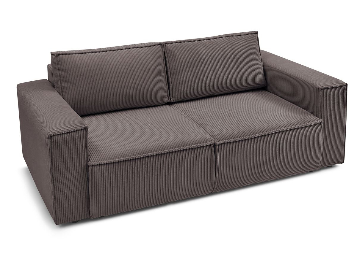 Canapé d'angle fixe EVEREST tissu chiné - Orange - Angle droit - 10 coussins