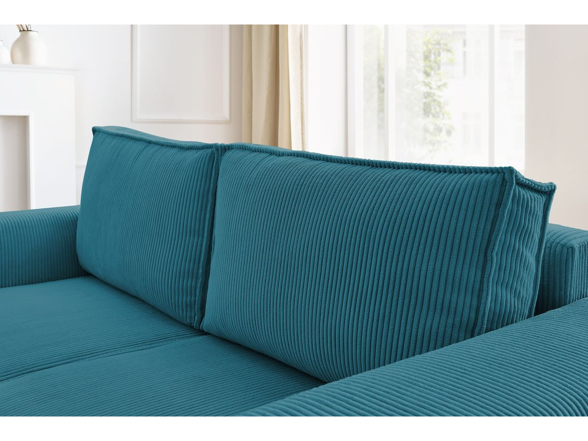 Canapé d'angle fixe EVEREST tissu chiné - Orange - Angle droit - 10 coussins