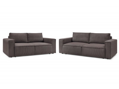 Ensemble canapé droit fixe 3 + 2 places NIHAD velours côtelé