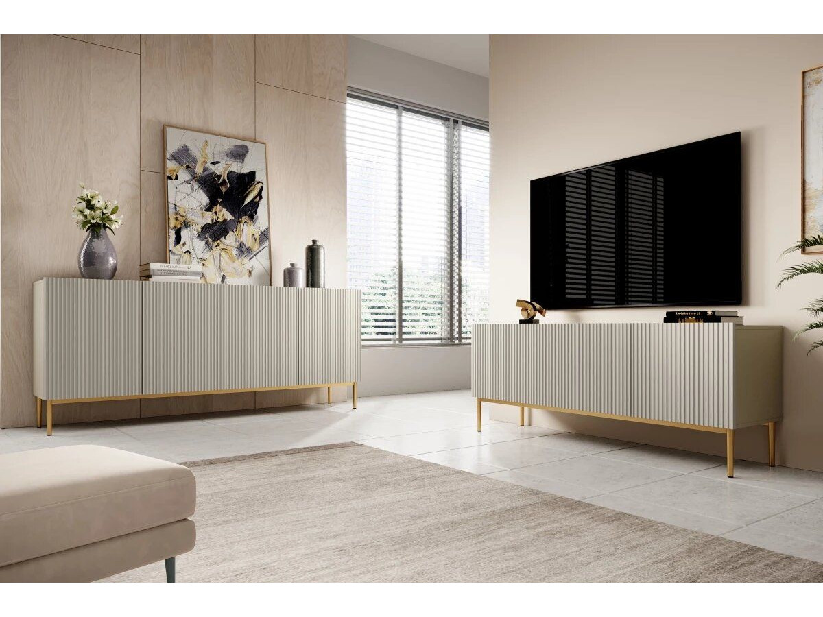 Buffet 4 portes 200 cm KASHA Pieds or