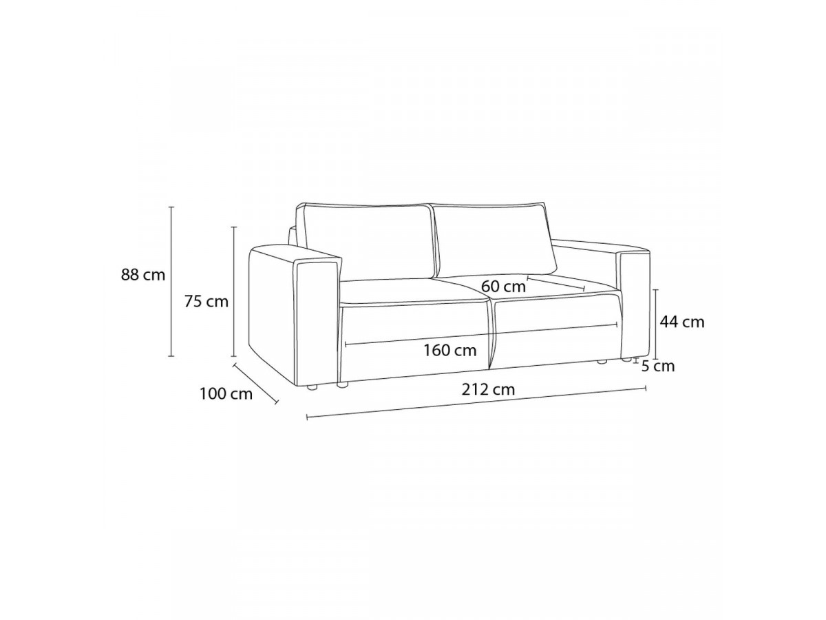 Canapé d'angle fixe EVEREST tissu chiné - Orange - Angle droit - 10 coussins