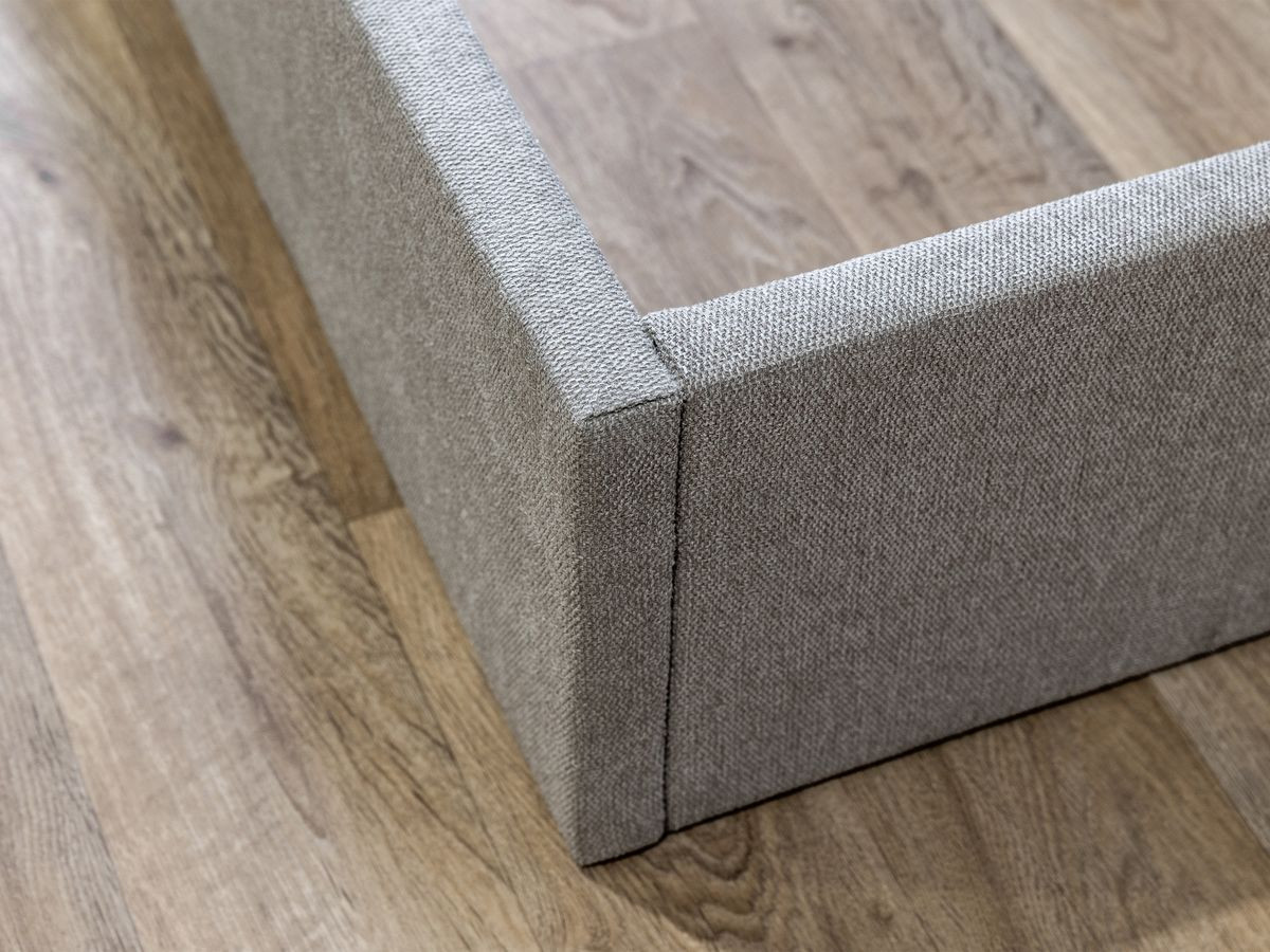 BLANDINE opbergbed in structuurstof met nachtkastjes